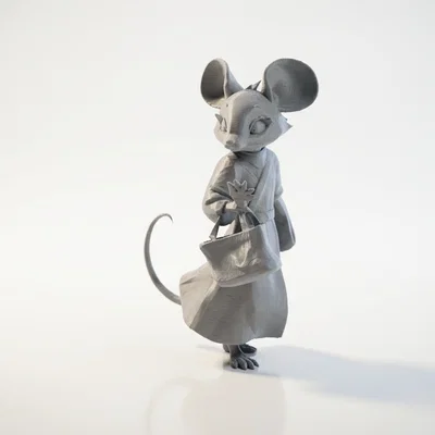 Mô hình chú chuột đi mua sắm dễ thương (3D Printable)
