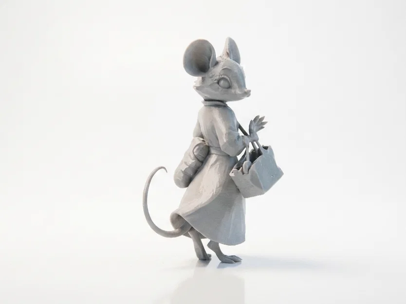 Mô hình chú chuột đi mua sắm dễ thương (3D Printable) - Image 2