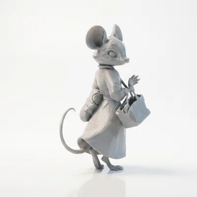 Mô hình chú chuột đi mua sắm dễ thương (3D Printable)