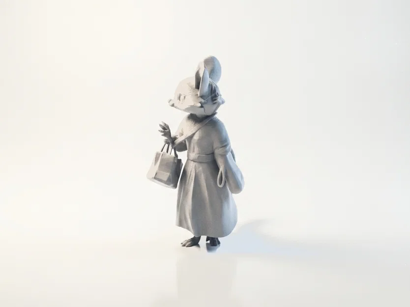 Mô hình chú chuột đi mua sắm dễ thương (3D Printable) - Image 4
