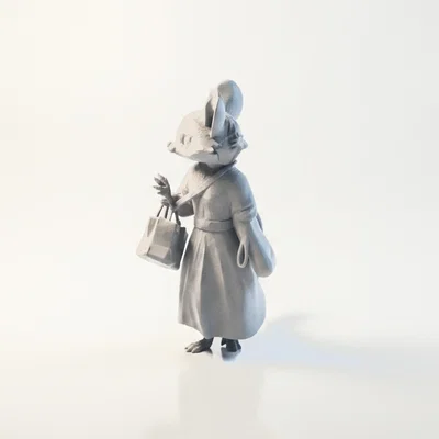 Mô hình chú chuột đi mua sắm dễ thương (3D Printable)