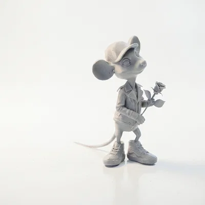 Mô Hình Chú Chuột Cầm Hoa Hồng Đáng Yêu - Đồ Trang Trí In 3D