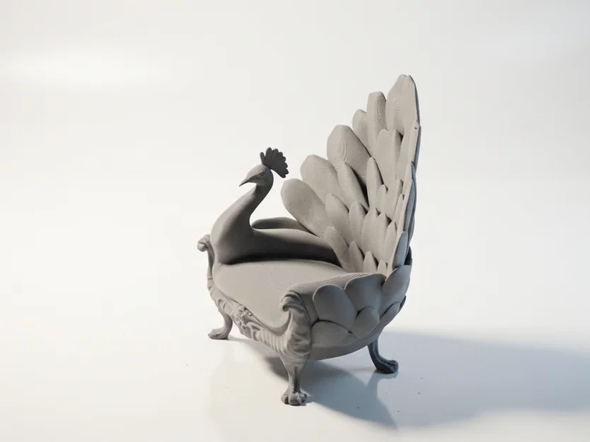 Mô hình điêu khắc ghế chim công 3D - Image 1