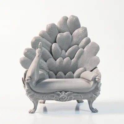 Mô hình điêu khắc ghế chim công 3D