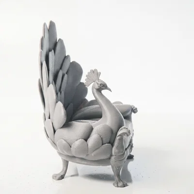 Mô hình điêu khắc ghế chim công 3D