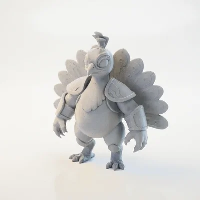 Mô hình Chiến binh Chim công - Tượng Fantasy 3D Printable