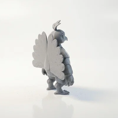 Mô hình Chiến binh Chim công - Tượng Fantasy 3D Printable
