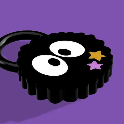 Móc khóa Soot Sprite đáng yêu - Mô hình 3D phong cách Studio Ghibli