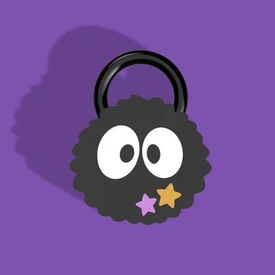 Móc khóa Soot Sprite đáng yêu - Mô hình 3D phong cách Studio Ghibli
