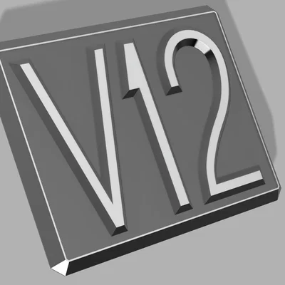 Logo V12 Toyota Century cho nắp động cơ