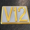 Logo V12 Toyota Century cho nắp động cơ - Thumbnail 4