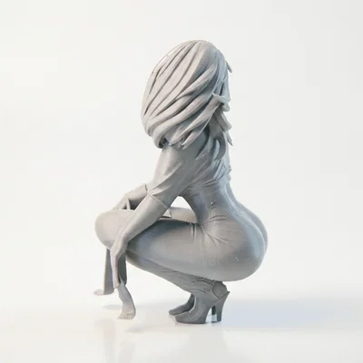 Mô hình tượng nữ ngồi Squat tinh xảo - File in 3D