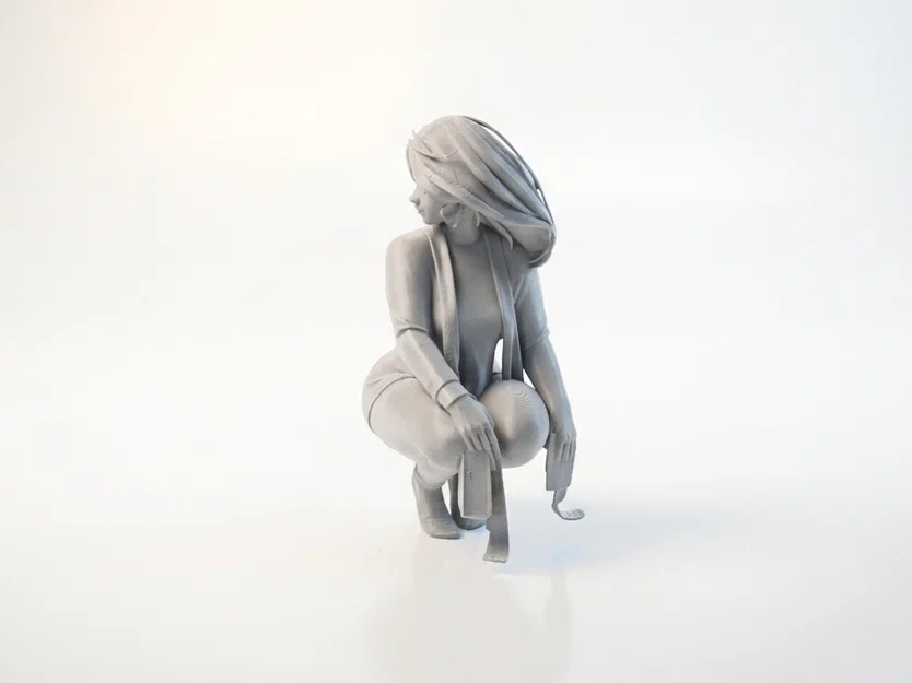 Mô hình tượng nữ ngồi Squat tinh xảo - File in 3D - Image 4