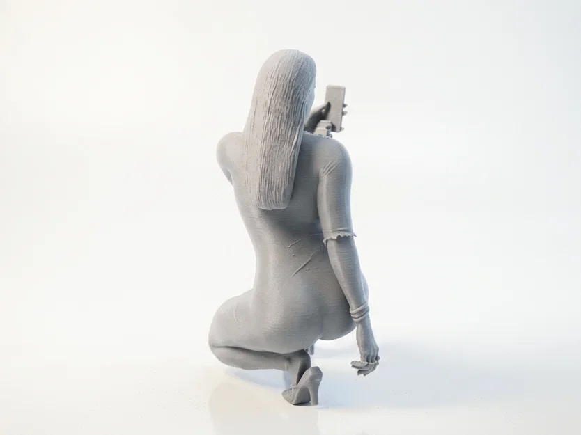 Mô hình tượng cô gái chụp selfie - File in 3D nghệ thuật - Image 3