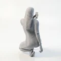 Mô hình tượng cô gái chụp selfie - File in 3D nghệ thuật - Thumbnail 3