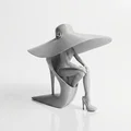 Mô hình Figurine 3D Người Phụ Nữ Thời Trang Đi Giày Cao Gót Thanh Lịch - Thumbnail 1