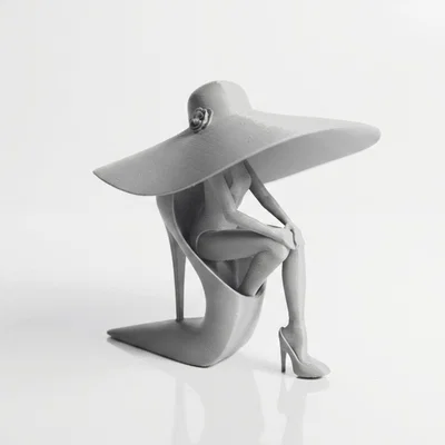 Mô hình Figurine 3D Người Phụ Nữ Thời Trang Đi Giày Cao Gót Thanh Lịch