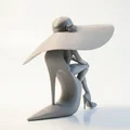 Mô hình Figurine 3D Người Phụ Nữ Thời Trang Đi Giày Cao Gót Thanh Lịch - Thumbnail 2