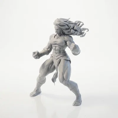 Mô hình 3D Nữ chiến binh cơ bắp đầy mạnh mẽ (Strong Lady Figurine)