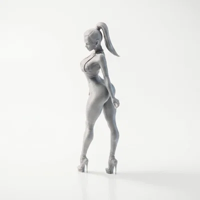 Mô hình 3D tượng quý cô tự tin in ấn (Strutting Lady Figurine)