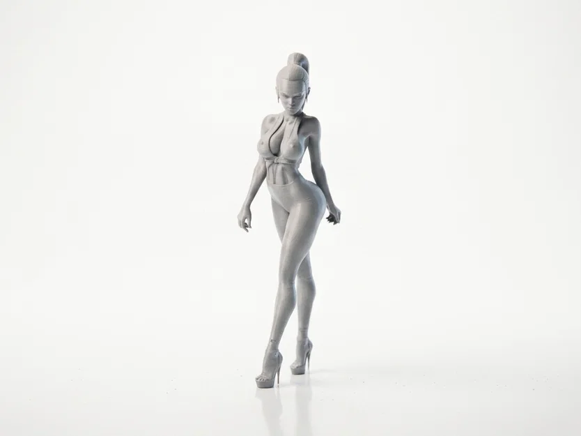 Mô hình 3D tượng quý cô tự tin in ấn (Strutting Lady Figurine) - Image 2