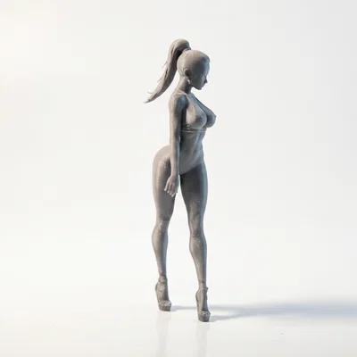 Mô hình 3D tượng quý cô tự tin in ấn (Strutting Lady Figurine)