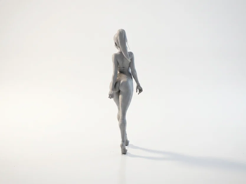 Mô hình 3D tượng quý cô tự tin in ấn (Strutting Lady Figurine) - Image 4