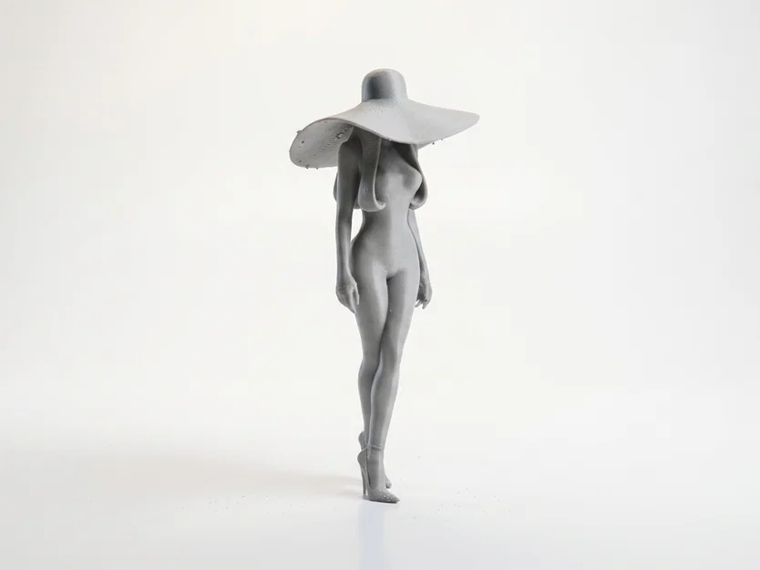 Mô hình tượng cô gái đội mũ rộng vành in 3D - Image 2