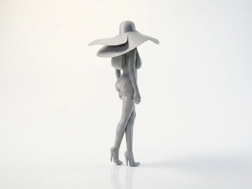 Mô hình tượng cô gái đội mũ rộng vành in 3D - Image 3