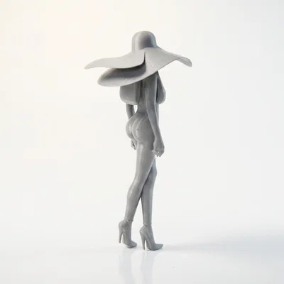 Mô hình tượng cô gái đội mũ rộng vành in 3D