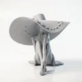 Tượng Nghệ Thuật Cô Gái Đội Mũ Rộng Vành - Mô Hình In 3D Độc Đáo - Thumbnail 2