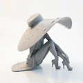 Tượng Nghệ Thuật Cô Gái Đội Mũ Rộng Vành - Mô Hình In 3D Độc Đáo - Thumbnail 3
