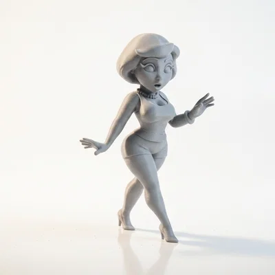 Mô hình tượng nữ nhân vật biểu cảm ngạc nhiên - File in 3D