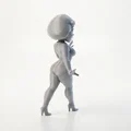 Mô hình tượng nữ nhân vật biểu cảm ngạc nhiên - File in 3D - Thumbnail 3