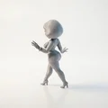 Mô hình tượng nữ nhân vật biểu cảm ngạc nhiên - File in 3D - Thumbnail 4