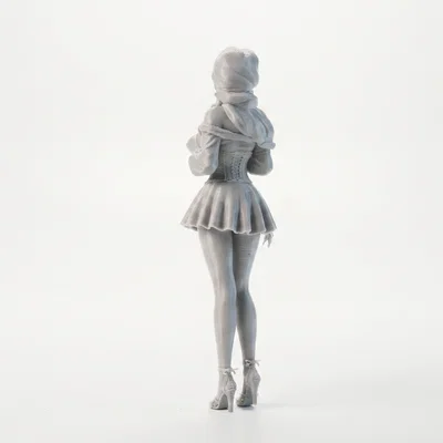 Mô hình 3D nhân vật nữ biểu cảm ngạc nhiên (Surprised Lady Figurine)