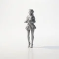 Mô hình 3D nhân vật nữ biểu cảm ngạc nhiên (Surprised Lady Figurine) - Thumbnail 4