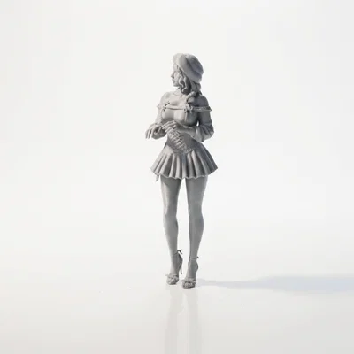 Mô hình 3D nhân vật nữ biểu cảm ngạc nhiên (Surprised Lady Figurine)