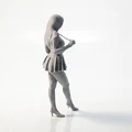 Mô hình tượng nữ Suspender Lady – Tượng nữ 3D in ấn chi tiết - Thumbnail 3