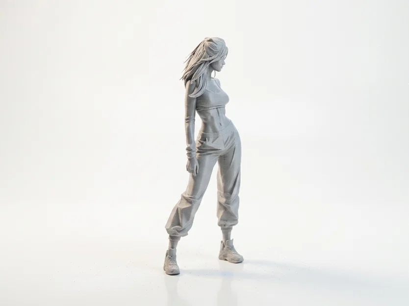 Mô hình 3D Cô gái mặc Sweatpants - Tượng nữ thời trang - Image 2