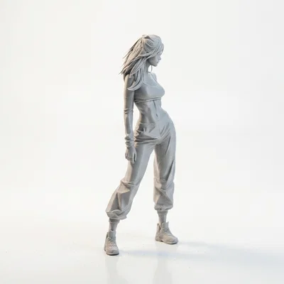 Mô hình 3D Cô gái mặc Sweatpants - Tượng nữ thời trang