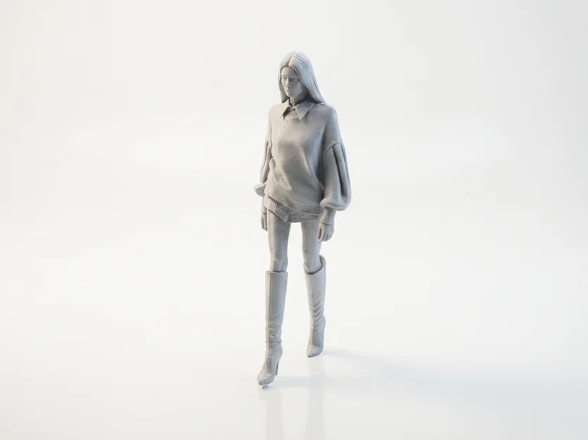 Mô hình cô gái mặc áo len (Sweater Girl) thời trang - File in 3D - Image 1