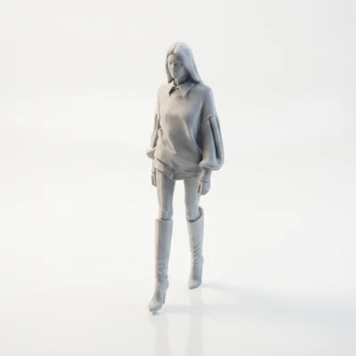 Mô hình cô gái mặc áo len (Sweater Girl) thời trang - File in 3D