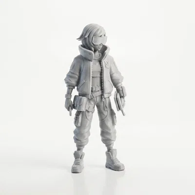 Mô hình nhân vật nữ phong cách Tech Girl in 3D