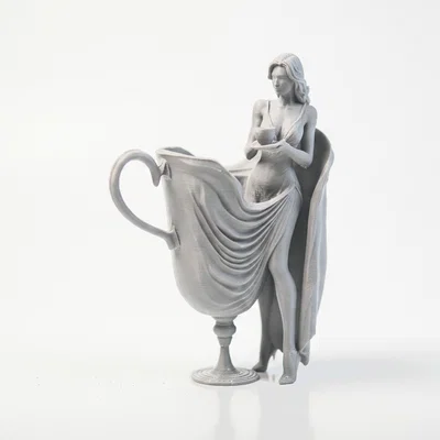 Mô hình tượng nữ nghệ thuật Teacup Lady - Tệp in 3D
