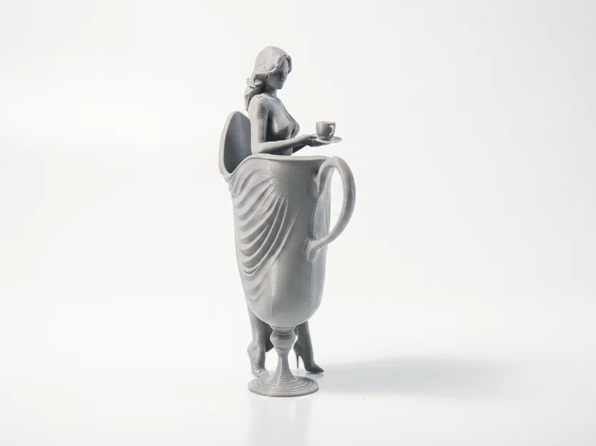 Mô hình tượng nữ nghệ thuật Teacup Lady - Tệp in 3D - Image 3