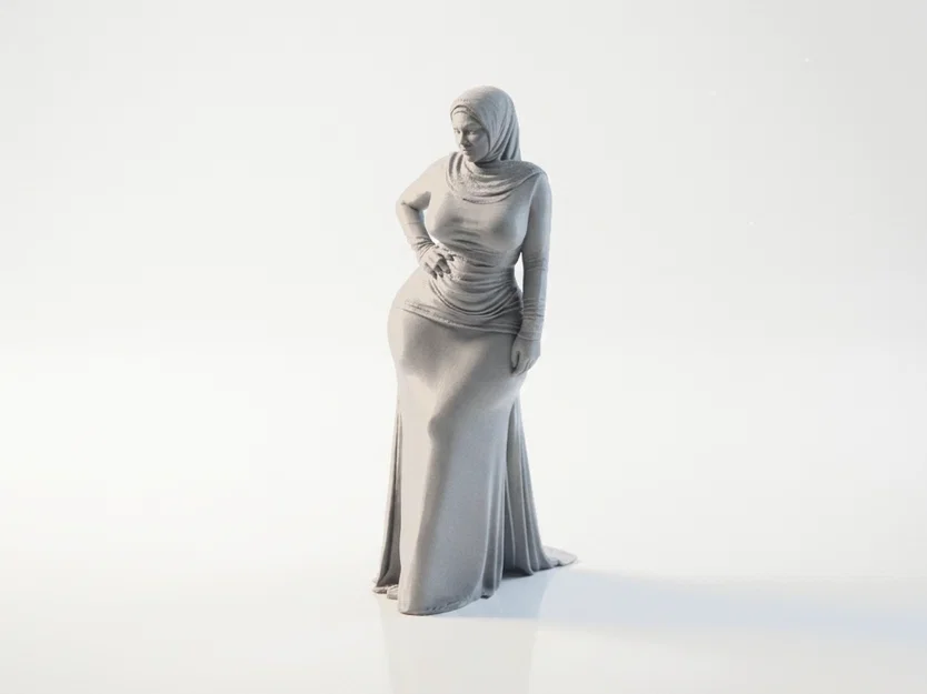 Tượng Phụ Nữ Hijab Thanh Lịch - Mẫu In 3D Độc Đáo - Image 1