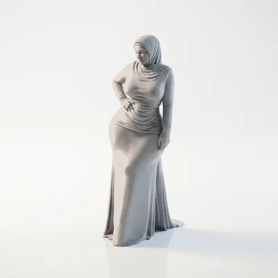 Tượng Phụ Nữ Hijab Thanh Lịch - Mẫu In 3D Độc Đáo