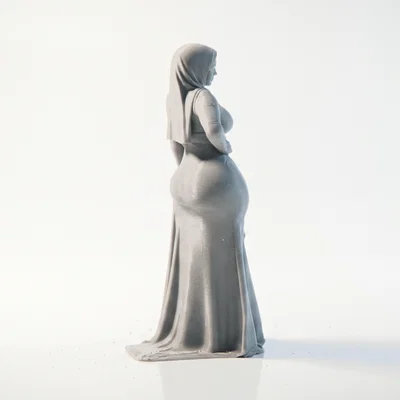 Tượng Phụ Nữ Hijab Thanh Lịch - Mẫu In 3D Độc Đáo