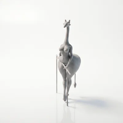 Mô hình tượng hươu cao cổ dáng nữ in 3D